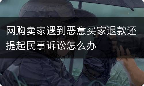 网购卖家遇到恶意买家退款还提起民事诉讼怎么办