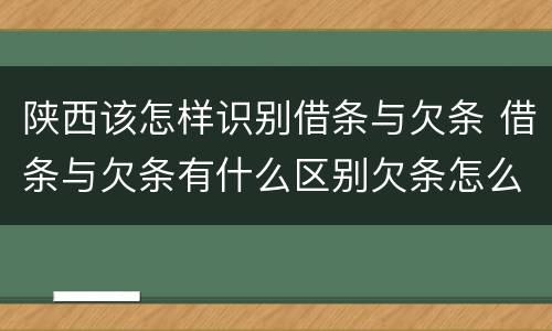 陕西该怎样识别借条与欠条 借条与欠条有什么区别欠条怎么写