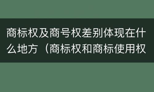商标权及商号权差别体现在什么地方(商标权和商标使用权的区别)