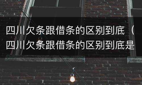 四川欠条跟借条的区别到底（四川欠条跟借条的区别到底是什么）