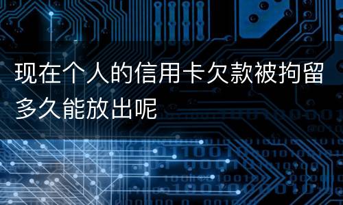 现在个人的信用卡欠款被拘留多久能放出呢