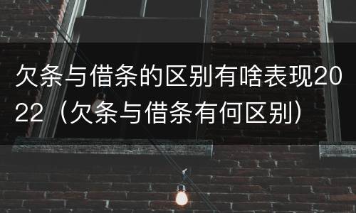 欠条与借条的区别有啥表现2022（欠条与借条有何区别）