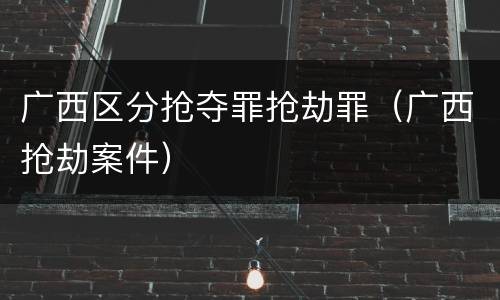 广西区分抢夺罪抢劫罪（广西抢劫案件）