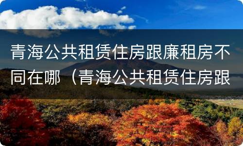 青海公共租赁住房跟廉租房不同在哪（青海公共租赁住房跟廉租房不同在哪里）