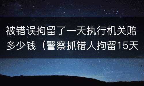被错误拘留了一天执行机关赔多少钱（警察抓错人拘留15天会赔偿吗）