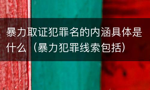 暴力取证犯罪名的内涵具体是什么（暴力犯罪线索包括）
