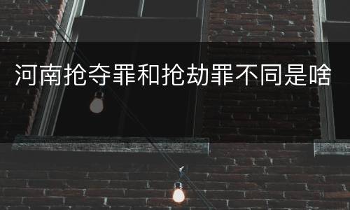河南抢夺罪和抢劫罪不同是啥