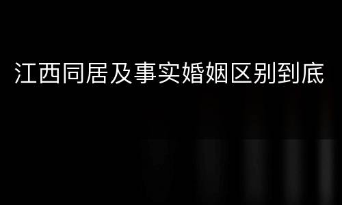 江西同居及事实婚姻区别到底