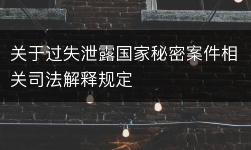 关于过失泄露国家秘密案件相关司法解释规定