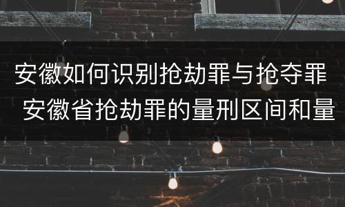 安徽如何识别抢劫罪与抢夺罪 安徽省抢劫罪的量刑区间和量刑情节