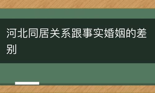 河北同居关系跟事实婚姻的差别
