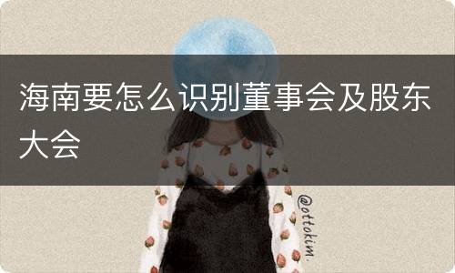 海南要怎么识别董事会及股东大会