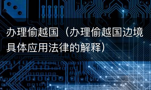 办理偷越国（办理偷越国边境具体应用法律的解释）