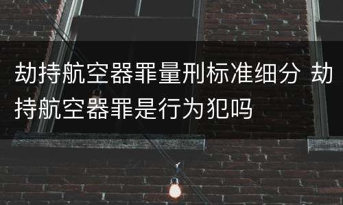 劫持航空器罪量刑标准细分 劫持航空器罪是行为犯吗