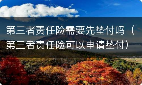 第三者责任险需要先垫付吗（第三者责任险可以申请垫付）