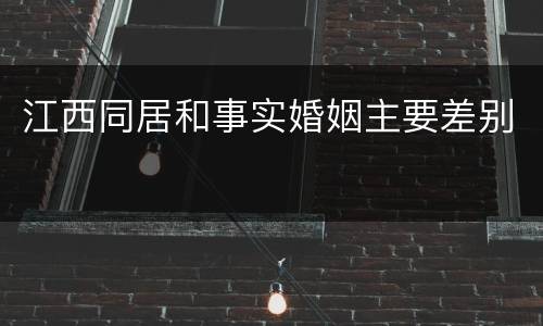 江西同居和事实婚姻主要差别