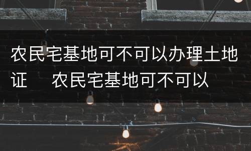 农民宅基地可不可以办理土地证	 农民宅基地可不可以办理土地证手续