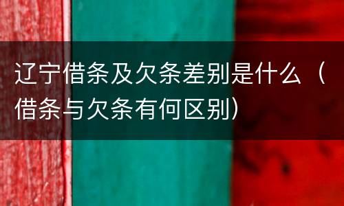 辽宁借条及欠条差别是什么（借条与欠条有何区别）