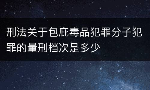 刑法关于包庇毒品犯罪分子犯罪的量刑档次是多少