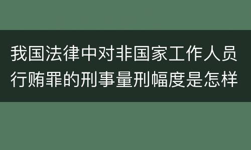 我国法律中对非国家工作人员行贿罪的刑事量刑幅度是怎样的