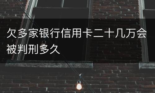 欠多家银行信用卡二十几万会被判刑多久