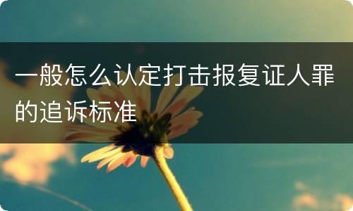 一般怎么认定打击报复证人罪的追诉标准