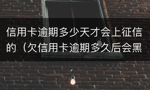 信用卡逾期多少天才会上征信的（欠信用卡逾期多久后会黑名单）