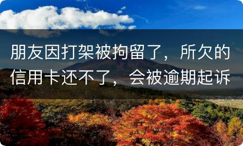 朋友因打架被拘留了，所欠的信用卡还不了，会被逾期起诉吗？可以等出来之后再接着还吗