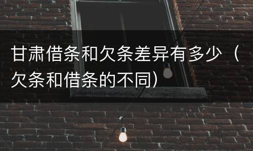 甘肃借条和欠条差异有多少（欠条和借条的不同）