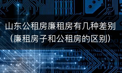 山东公租房廉租房有几种差别（廉租房子和公租房的区别）