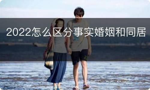 2022怎么区分事实婚姻和同居