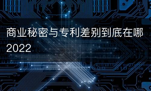 商业秘密与专利差别到底在哪2022