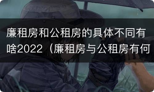 廉租房和公租房的具体不同有啥2022（廉租房与公租房有何区别）