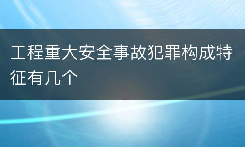 工程重大安全事故犯罪构成特征有几个