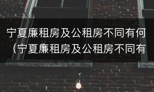 宁夏廉租房及公租房不同有何（宁夏廉租房及公租房不同有何影响）