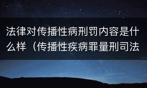 法律对传播性病刑罚内容是什么样（传播性疾病罪量刑司法解释）