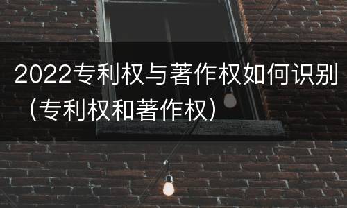 2022专利权与著作权如何识别（专利权和著作权）