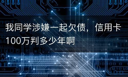 我同学涉嫌一起欠债，信用卡100万判多少年啊
