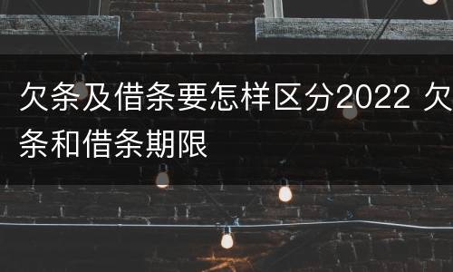 欠条及借条要怎样区分2022 欠条和借条期限