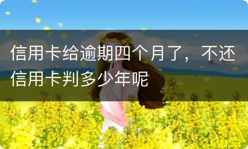 信用卡给逾期四个月了，不还信用卡判多少年呢