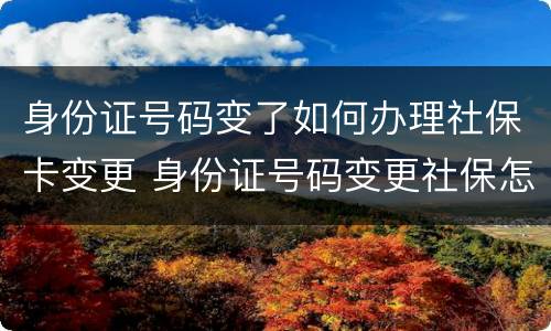 身份证号码变了如何办理社保卡变更 身份证号码变更社保怎么办