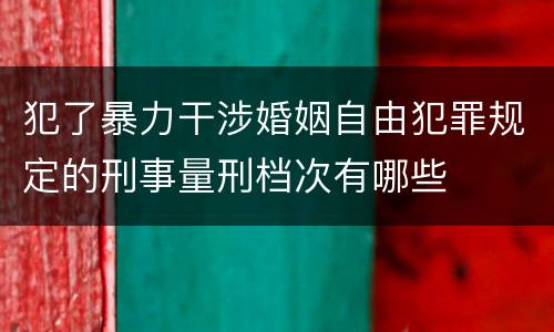 犯了暴力干涉婚姻自由犯罪规定的刑事量刑档次有哪些