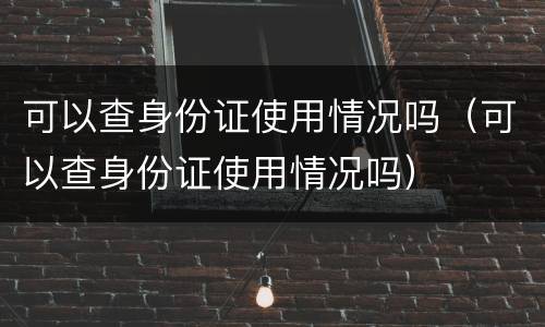 可以查身份证使用情况吗（可以查身份证使用情况吗）