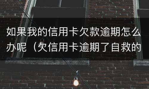 如果我的信用卡欠款逾期怎么办呢（欠信用卡逾期了自救的办法）