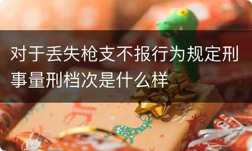对于丢失枪支不报行为规定刑事量刑档次是什么样