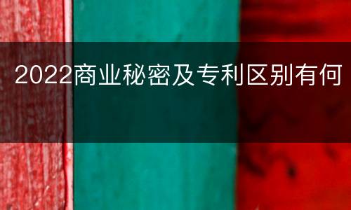 2022商业秘密及专利区别有何