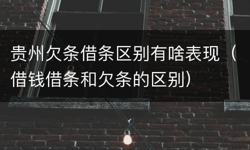 贵州欠条借条区别有啥表现（借钱借条和欠条的区别）