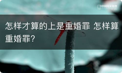 怎样才算的上是重婚罪 怎样算重婚罪?