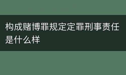 构成赌博罪规定定罪刑事责任是什么样
