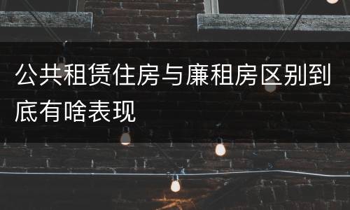 公共租赁住房与廉租房区别到底有啥表现
